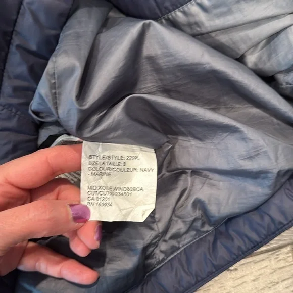 Canada Goose Ellison Packable Down Coat Navy Blue Hooded Jacket Sz S Womenโs - Picture 9 of 16